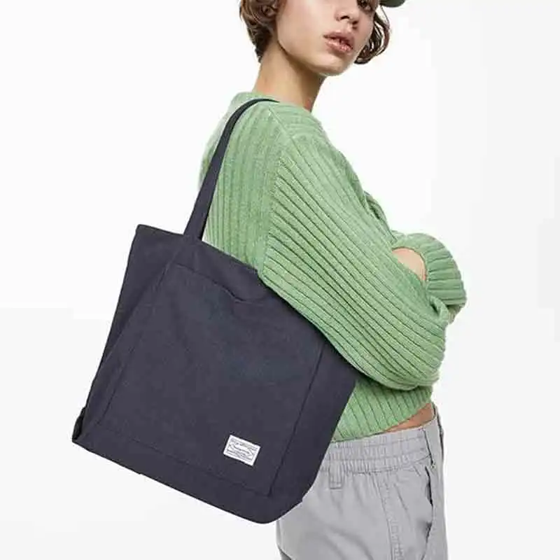 Sac fourre-tout en velours côtelé pour femme, sac à main Hobo, grand sac initié, BBA166