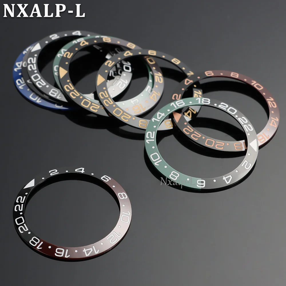 38mm Ceramic Watch Bezel Insert Sloping Watch Bezel Ring Fit 40mm Watch for Rolex Water Ghost for Yacht‑Master GMT for NH35/NH36