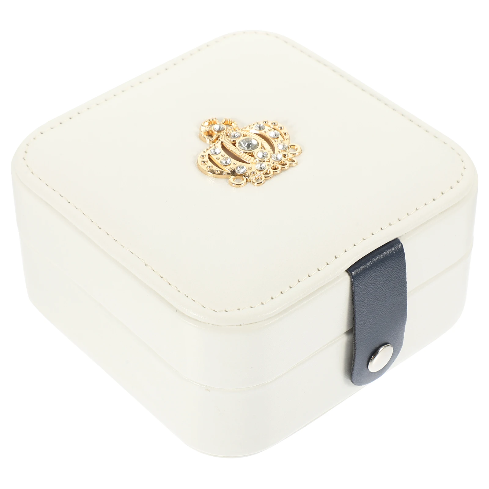 

Travel Jewelry Box Pink Crown Design Portable Necklace Storage Case for Earrings Pendant Brooch Hairpin Organizer Small Mirror