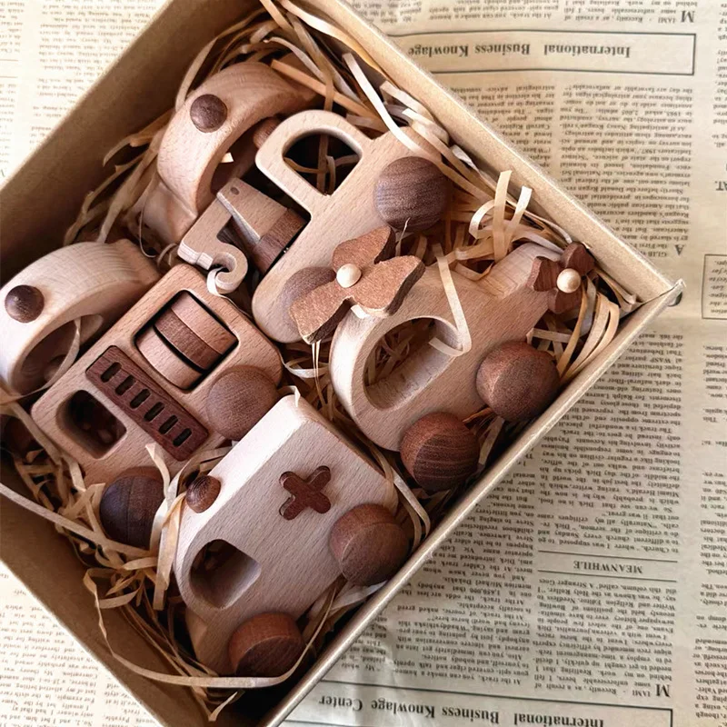 طقم ألعاب ألغاز للأطفال من خشب الزان خالي من الطلاء، ألعاب من الخشب الصلب على شكل طائرة من سلسلة الإنقاذ، XT258 #3