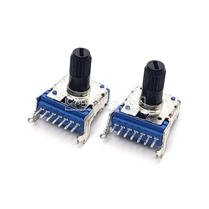 2PCS Horizontal RK14 Rotary Dual B10K B103 B20K B203 B50K B503 B100K B104 7Pin Audio Volume Potentiometer Shaft 13MM