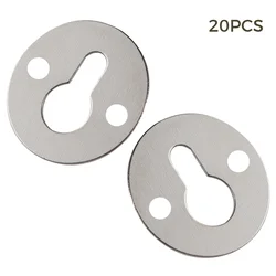 20pcs Round Metal Photo Frame Hanger Silver Keyhole Hooks Shelf Bracket Picture Fasteners Hanging Wall Decor Mirror Home/Gallery