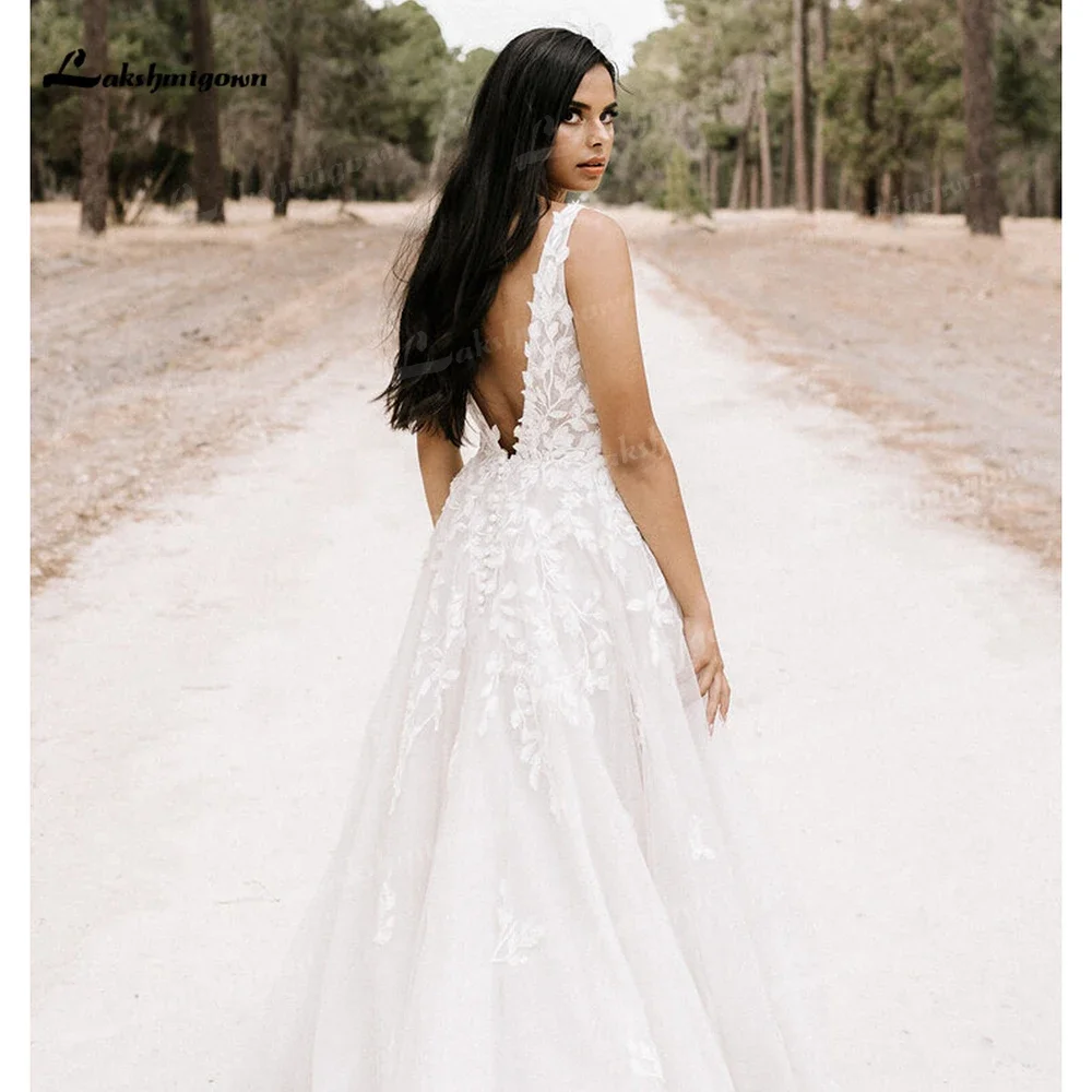 2025 vestidos de casamento clássicos para noivas colher sem mangas plissado a linha apliques robe de mariée para mulheres vestidos feitos sob encomenda d