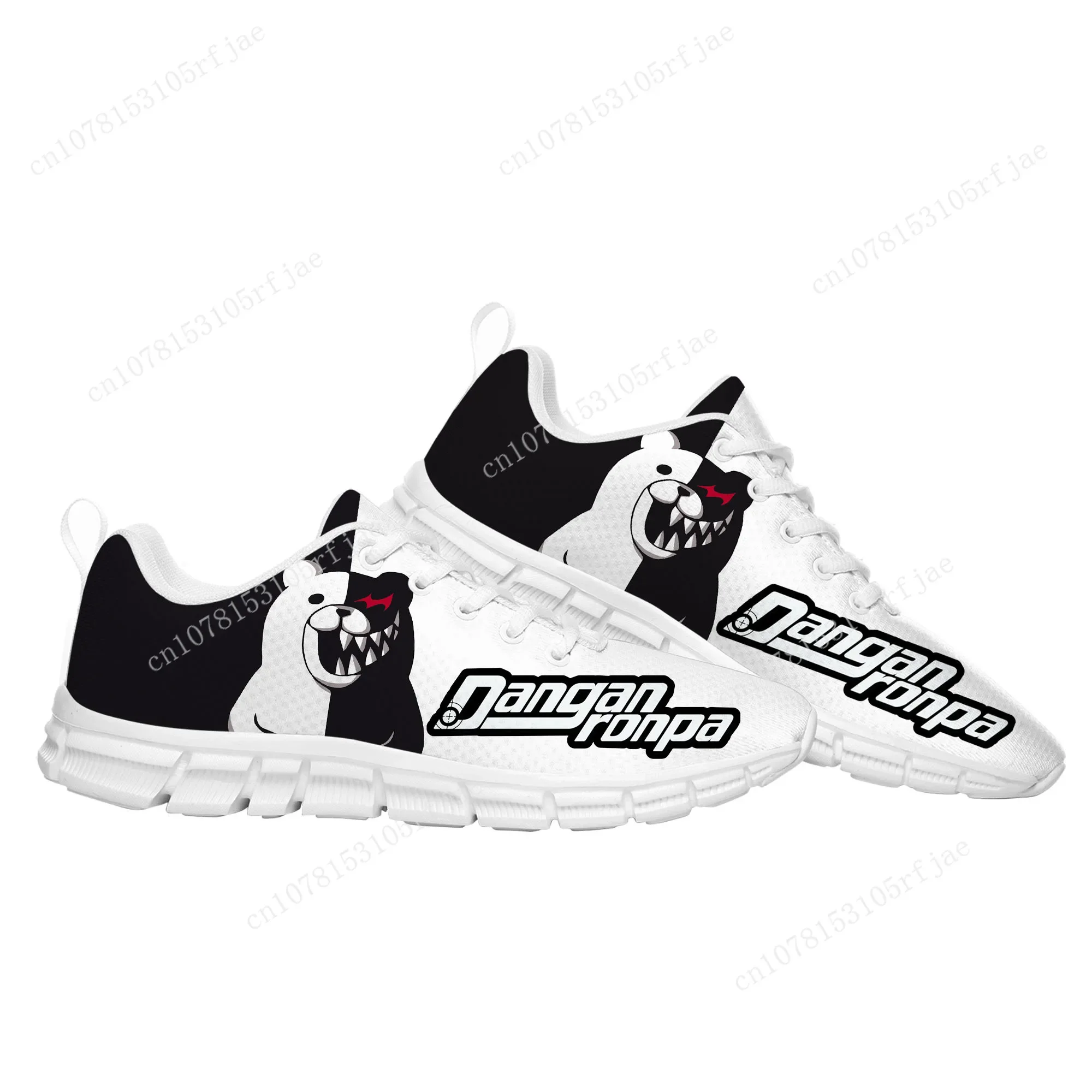 Sepatu olahraga kartun Game Danganronpa Monokuma sepatu sneakers kualitas tinggi pria wanita remaja anak-anak sneakers buatan khusus sepatu bawaan pasangan