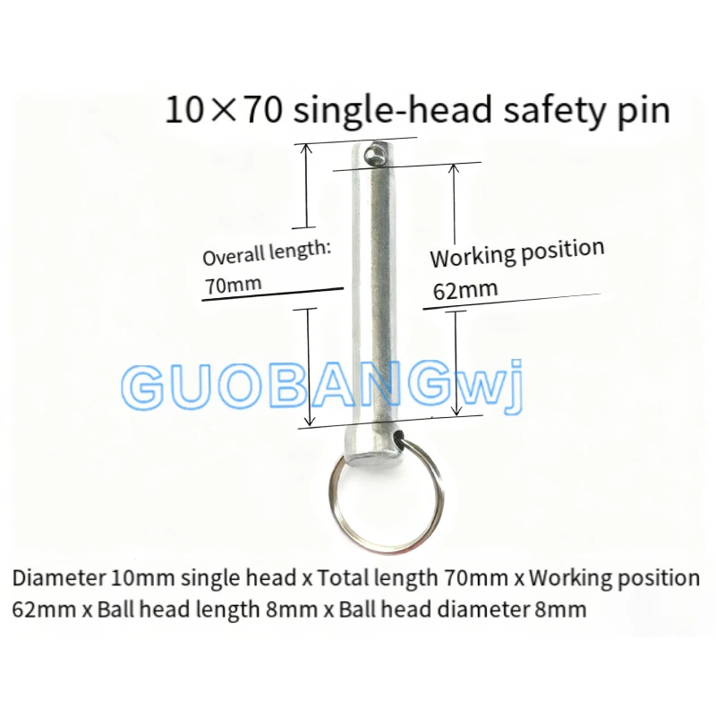 Universal Stainless Steel Safety Lock Pin, Spring Plunger, Quick Release Detent Pin for Industrial, Agricultural Machinery