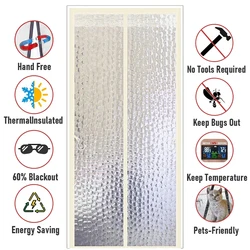 Magnetic heat insulation door curtain, mosquito-proof and silent. For air conditioning heating room family kitchen