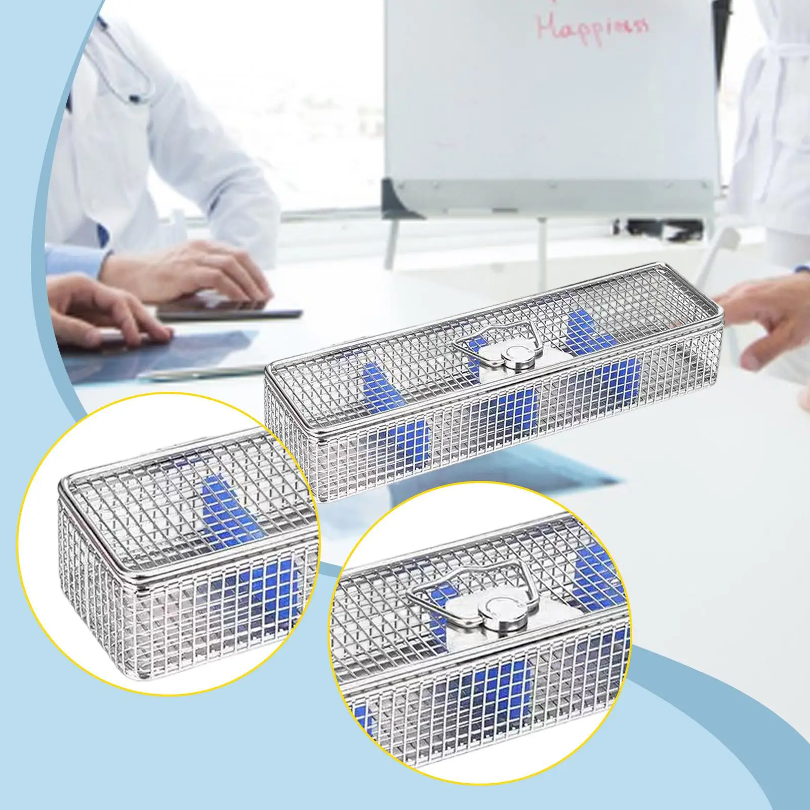

Endoscope Sterilization Tray Box Professional Mesh Basket, High Temperature Resistant for Lab, Industry