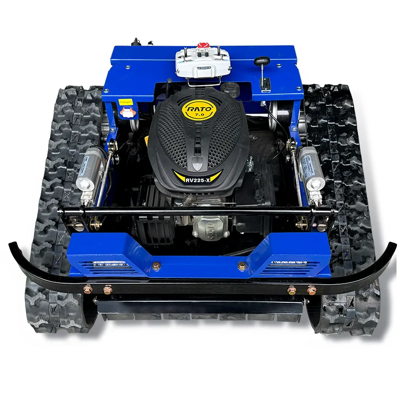 CE EPA Approved All Terrain RC Grass Cutter Agriculture Rubber Tracks Remote Control Robot Lawn Mower