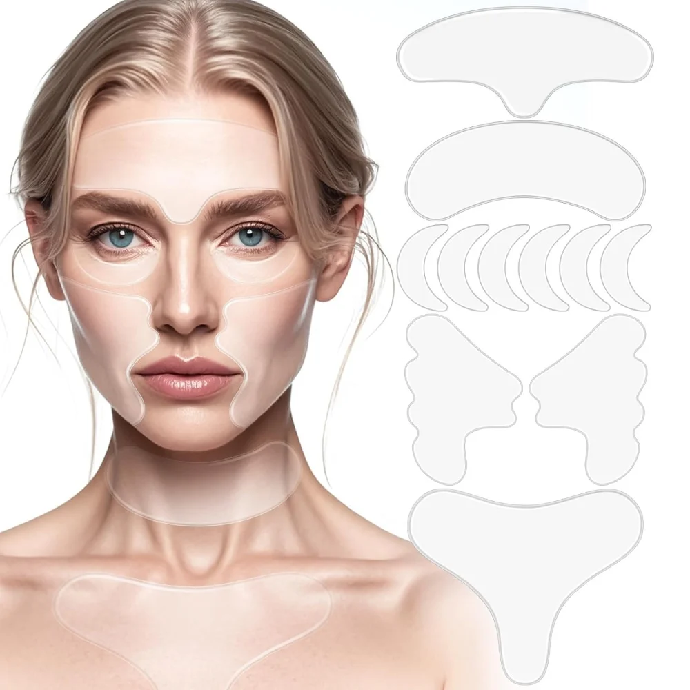 

11 Pcs/Pack Silicone Anti-wrinkle Patch Face Forehead Neck Eye Sticker Skin Lifting Patches Wrinkle Remover Pads Skin Care Tool