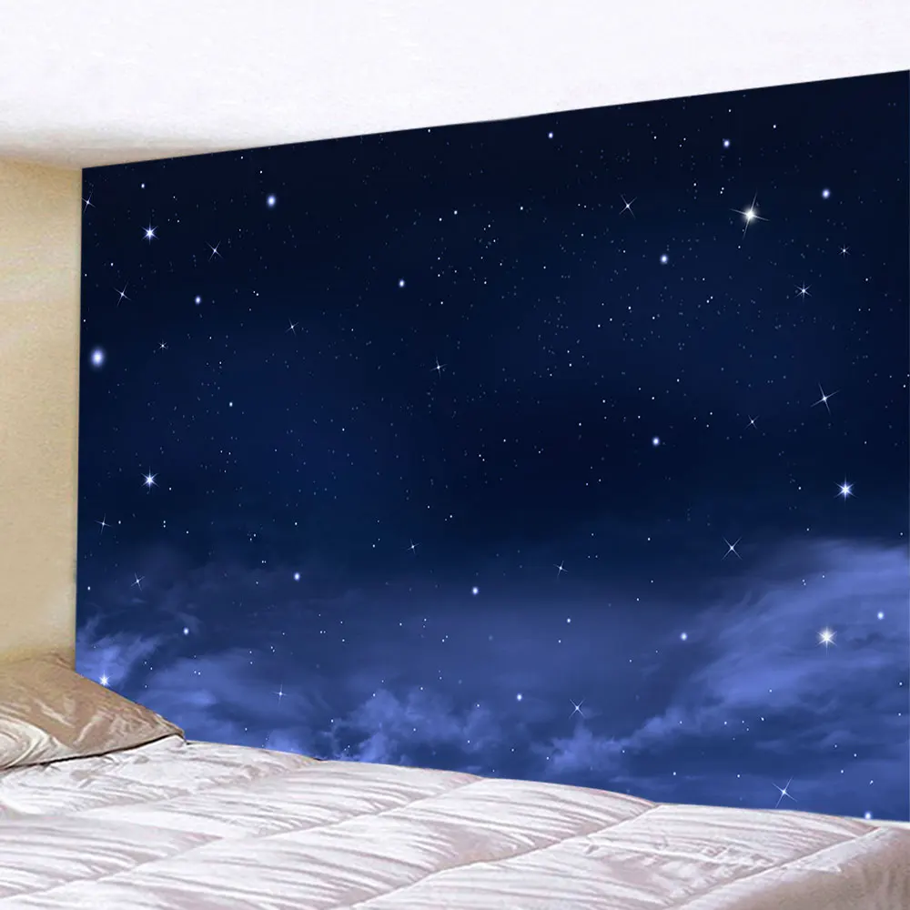 Psychedelic Galaxy Starry Sky Tapestry Moon Universe Space Nebula Wall Hanging  Cloth for Home Bedroom Dormitory Decoration