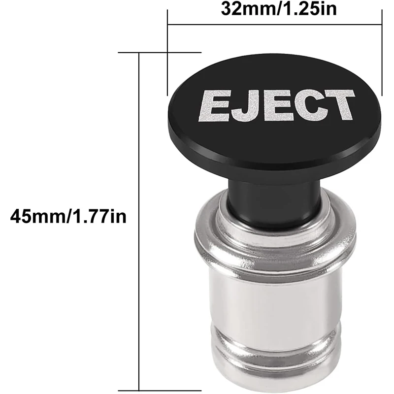 EJECT زر ولاعة السجائر في السيارة بأكسيد الألومنيوم العالمي 12 فولت استبدال ملحق يناسب معظم مقبس المركبات