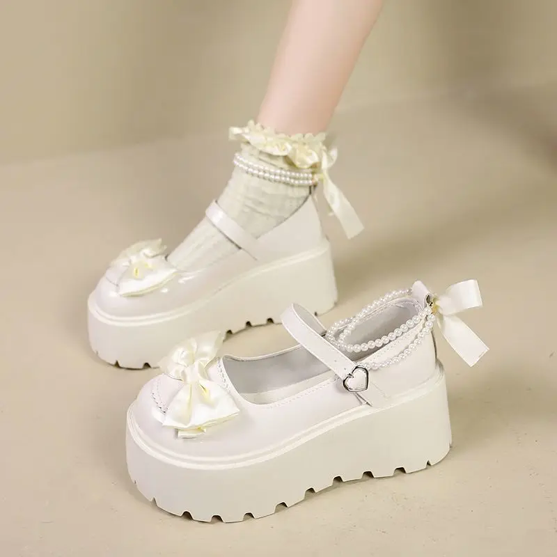 

2025 Autumn Winter New Arrival Women's Thick Sole Loafers Vintage British Style Versatile Mary Jane Single Small Leather Shoes