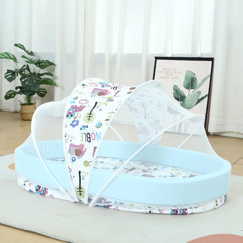 

3 шт., 86x54x47 см, портативная кровать в кровать, детская кроватка с москитной сеткой, складная губчатая пол, чистый хлопок, утолщенная защита от комаров