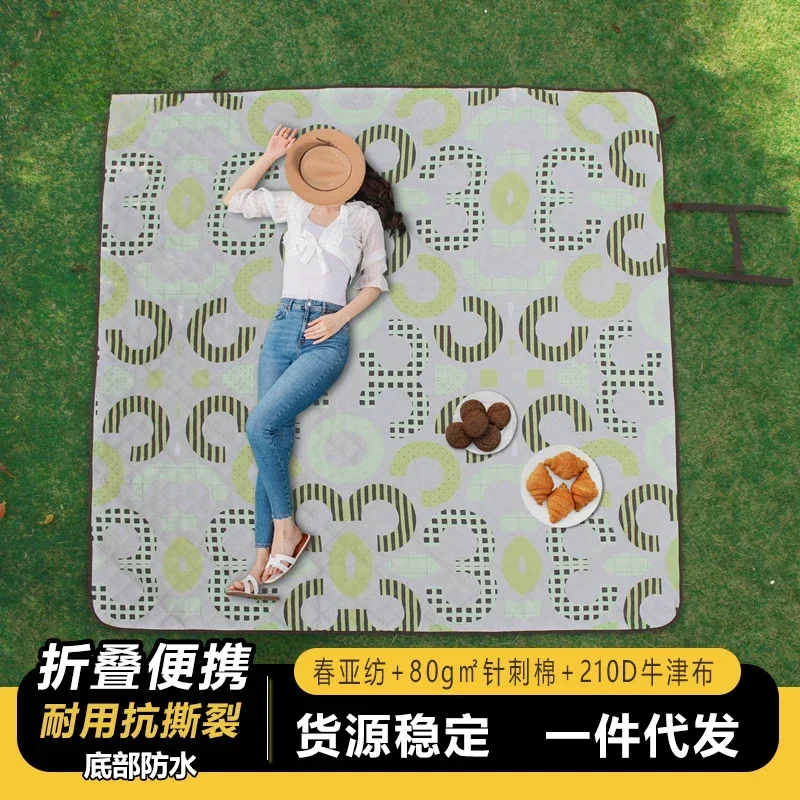 

Elibedi ultrasonic picnic mat thickened waterproof outdoor camping square moisture-proof mat tent camping floor mat