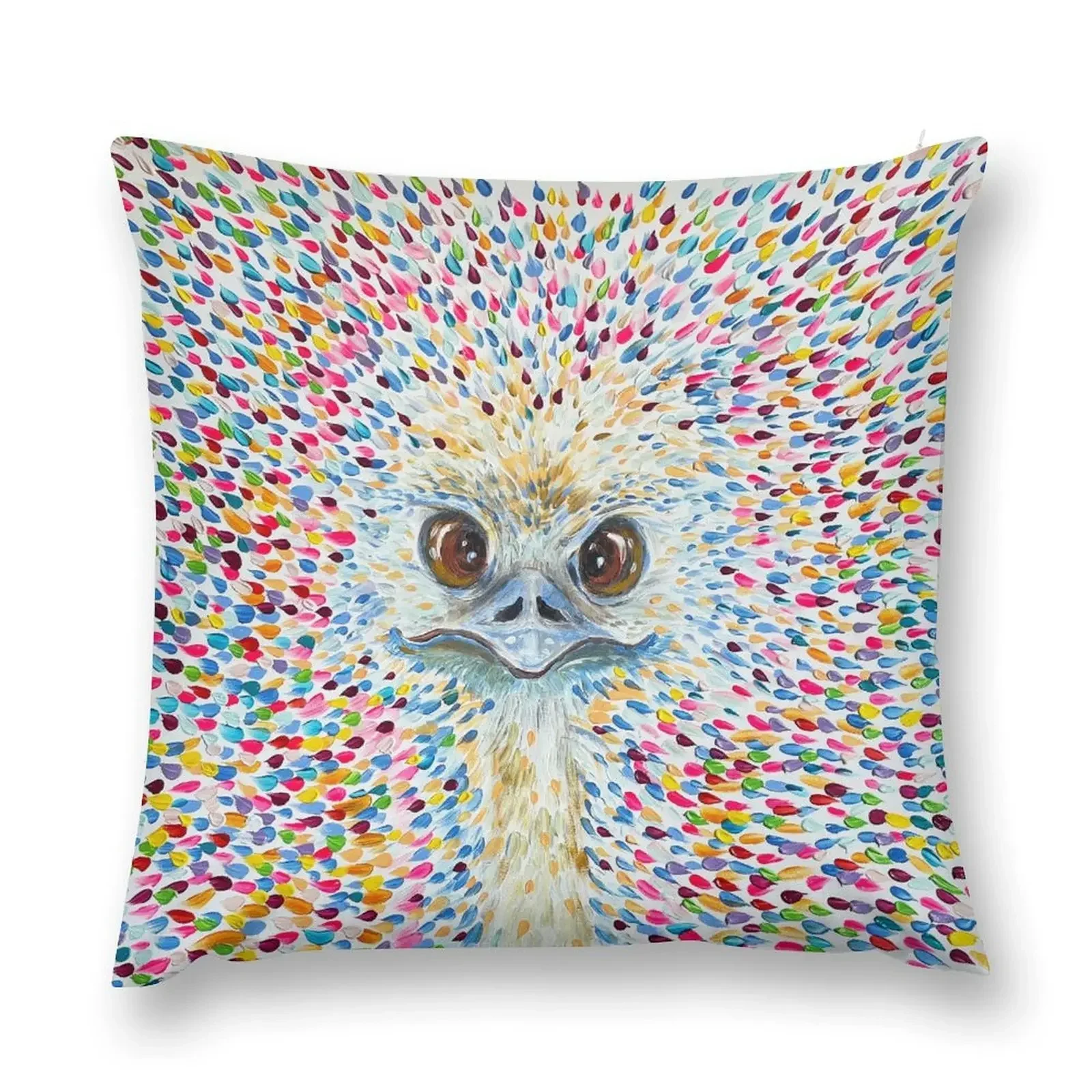 Emu - Abstract Impressionist Artwork Print by the Artist Throw Pillow christmas supplies Cushion Cover Set pillow