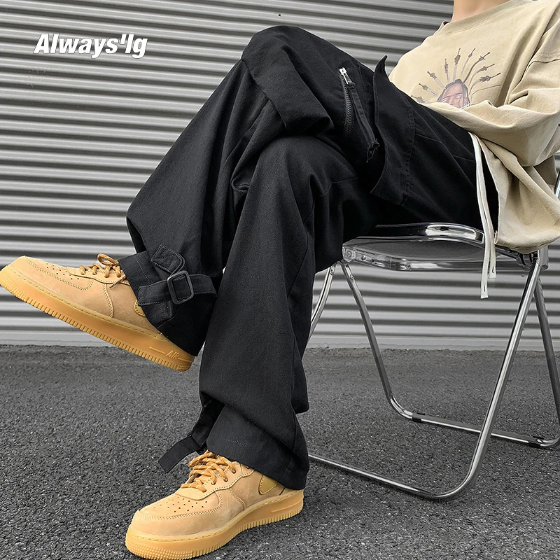 

Cleanfit American Sle Men's Straight Leg Workwear Pants High Street Loose Casual Long Trousers Faionable Youthful Trendy