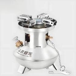 Outdoor multi-fuel Boosting vaporization furnace with pressure gauge portable all-in-one stove camping kerosene  gasoline oil st