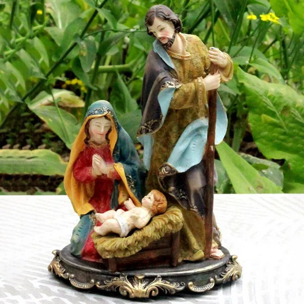 

Holy Family Nativity Statues Resin Catholic Jesus Figurine Virgin Mary Christ Sculpture Religious Gift Christmas Home Decoration