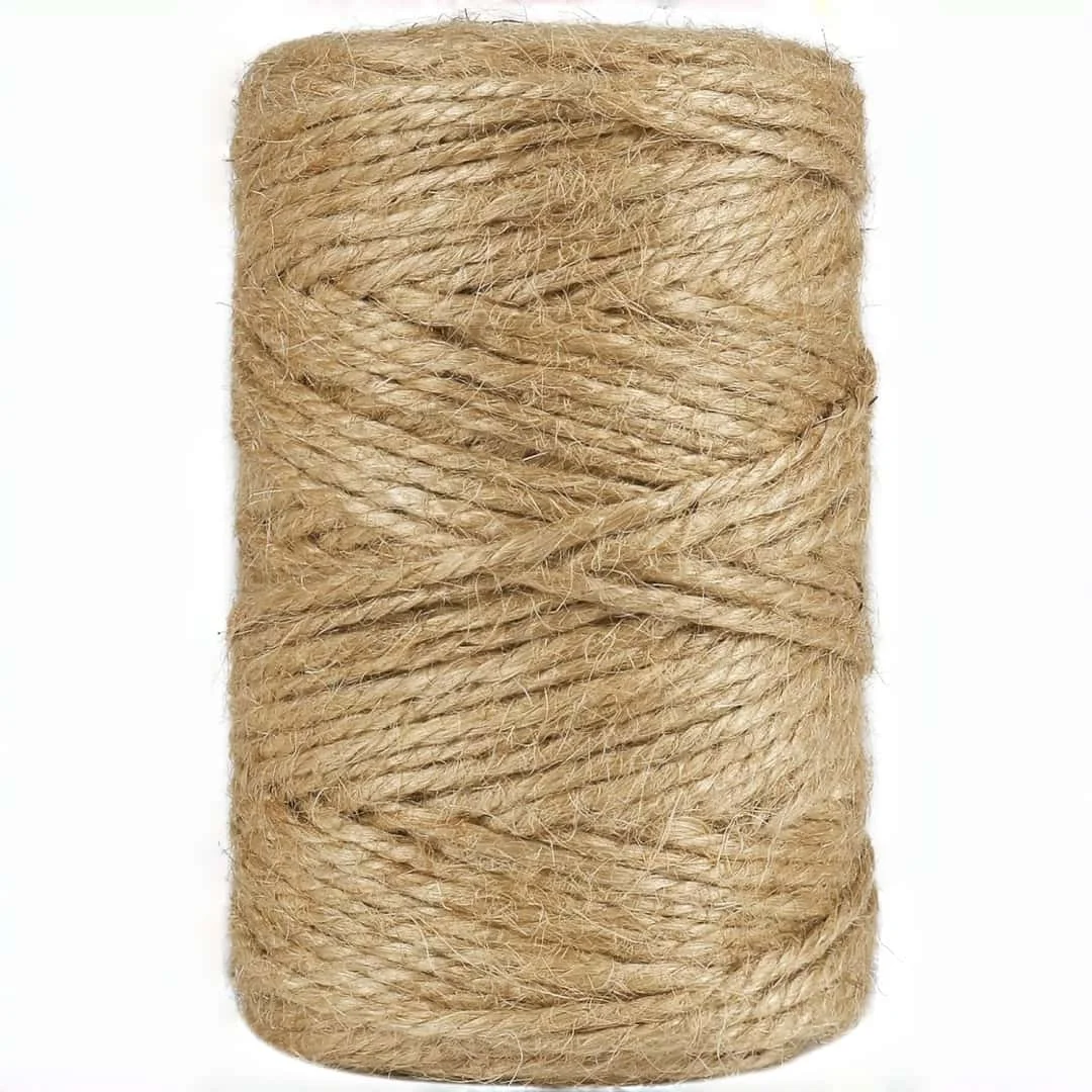 Jute Rope 3mm/4MM 325FT Natural Garden Twine Heavy Duty for Bundling, Crafts, Gift Wrapping, Wedding, Christmas Decor