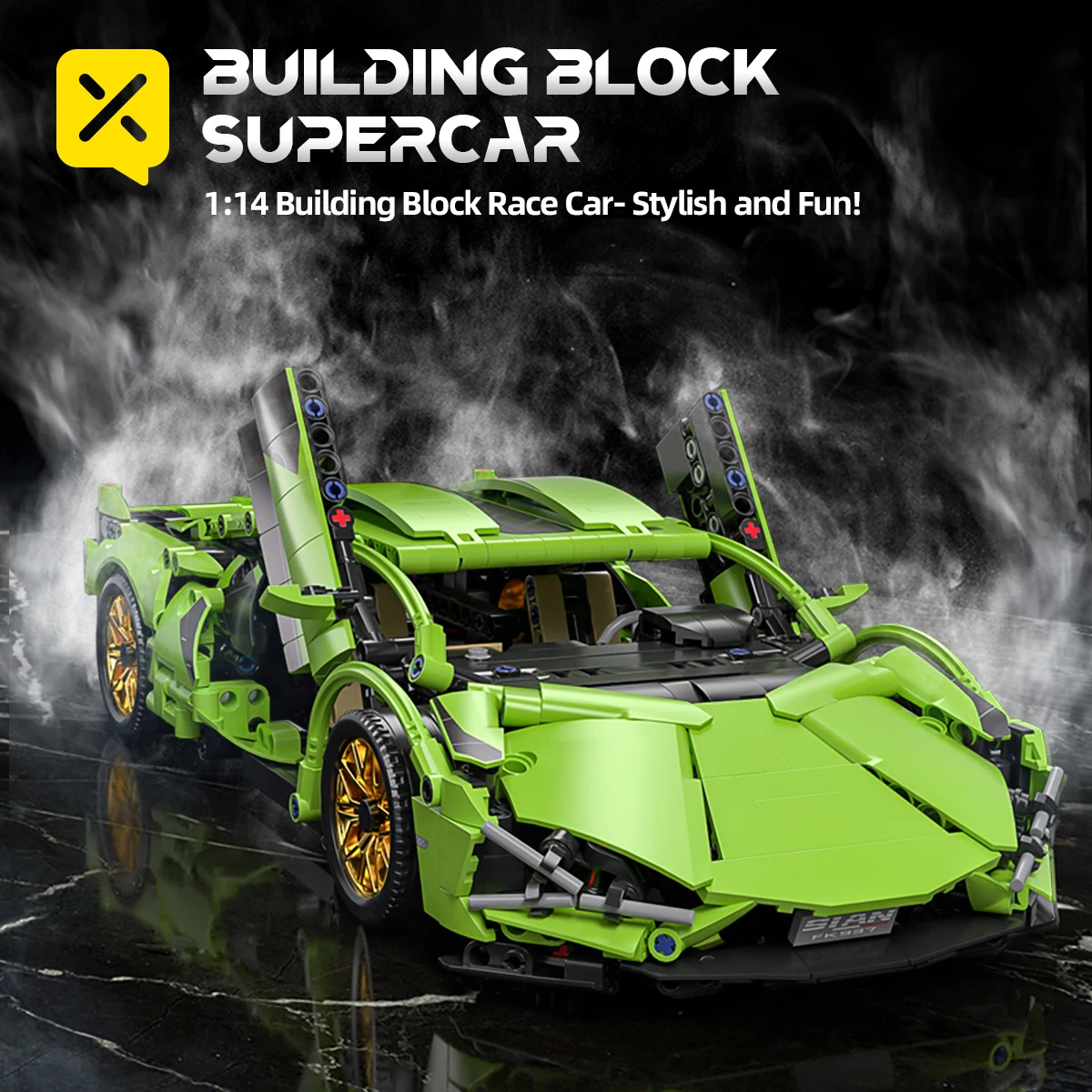 

Toylinx 1:14 Technical Building Blocks Racing Car Model Collectible Car Construction Toys For Boy Desktop Decorations with Box