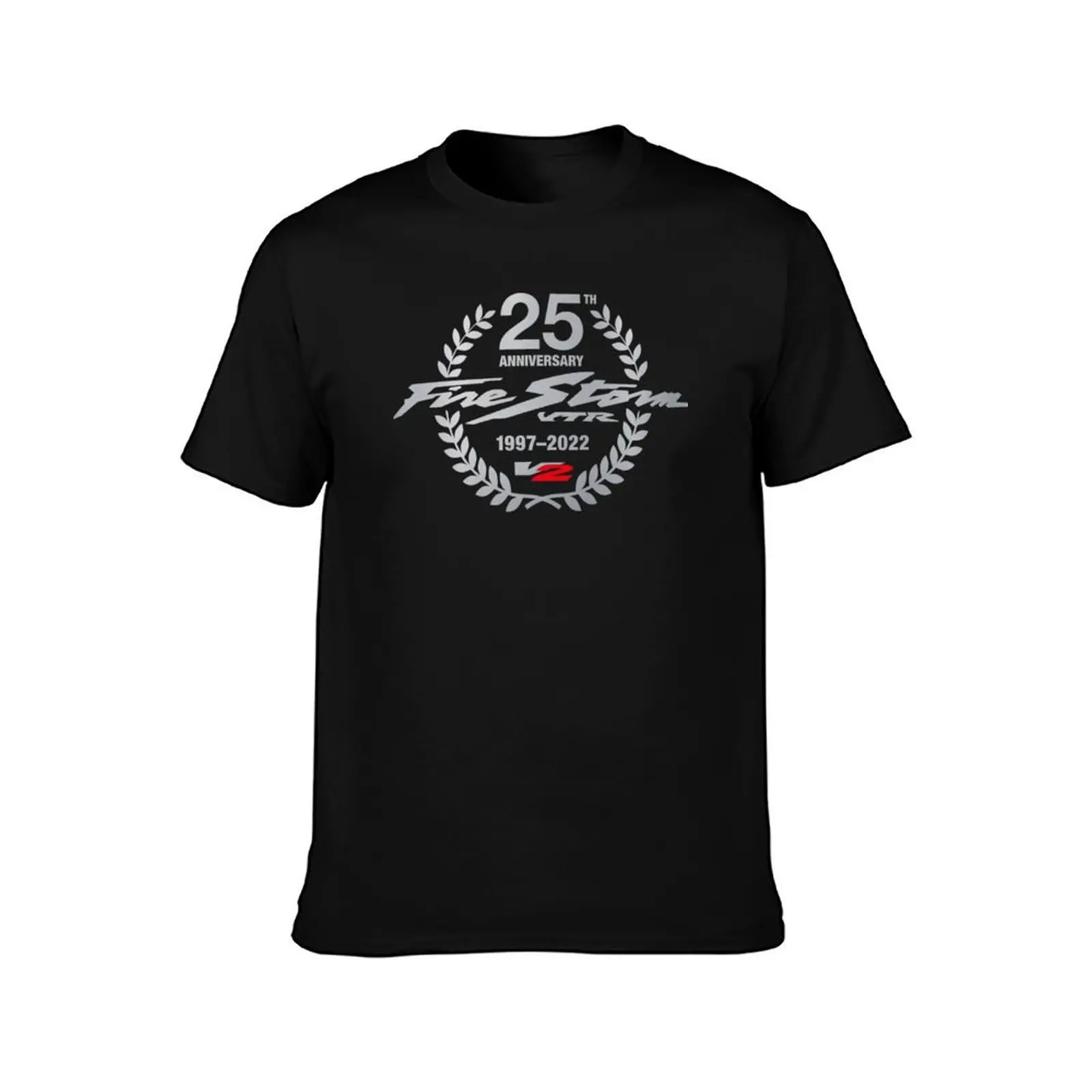 Firestorm VTR 1000 25th Anniversary Black Classic T-Shirt Athletic Fit Sports Short Sleeve Top T-Shirt