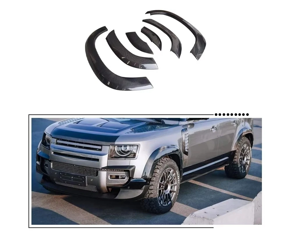 

6PCS Car Wheel Arch Cover Trim Fit for Defender 110 2020-2023 Gloss Black