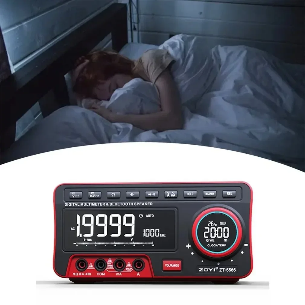 Durable Mini Desktop Multim eter ZT-5566 Dual Screen EBTN 19999 Counts M ultimeter With Wireless Speaker Voltage Current