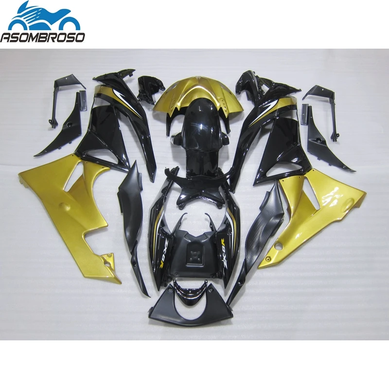 Best Selling Motorcycle for Kawasaki Ninja ZX6R fairing kit 2009 2010 2011 2012 gold black fairing set zx6r 09 10 11 12 52