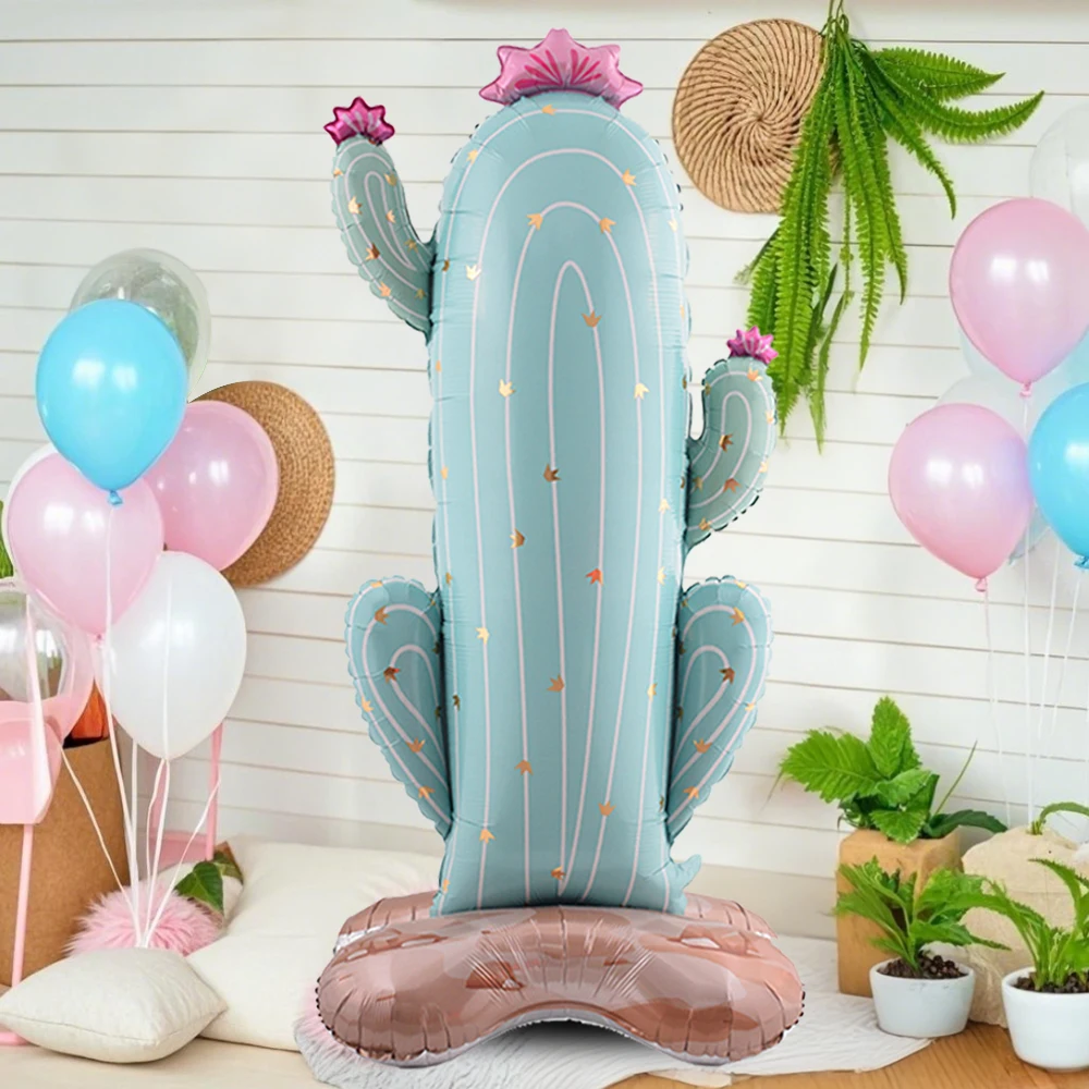 Große stehende Kokospalmen- und Kaktus-Aluminiumfolienballons eignen sich für Partys, Feiern und Geburtstage in Hawaii. – Detail 5
