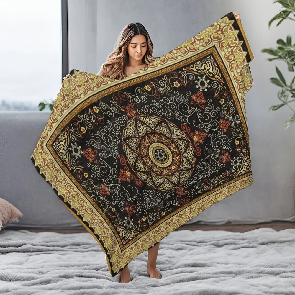 Boho Mandala Decorative Throw Blanket Psychedelic Bed Blanket Ethnic Pattern Bed Cover Decorative Sofa Throw Blanket