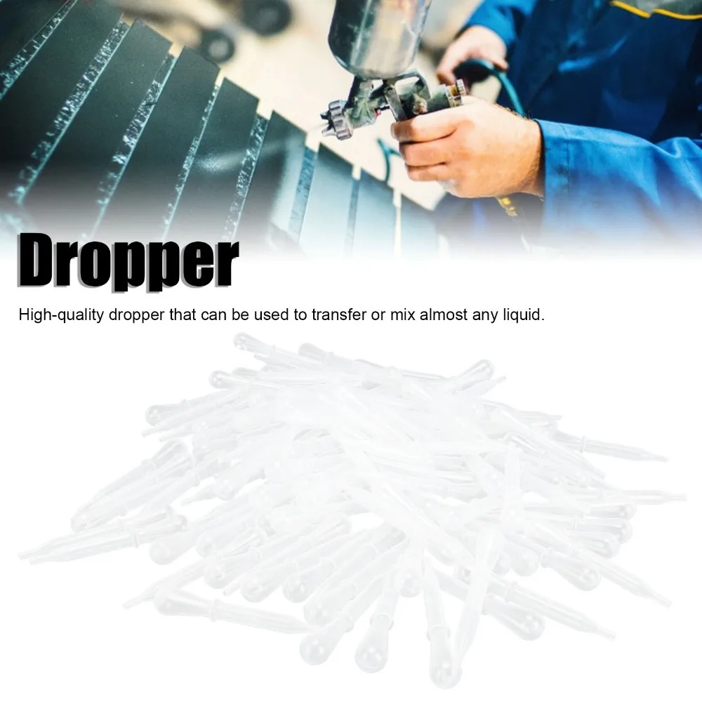 100pcs Clear Liquid Dropper Pipettes Calibrated Plastic Disposable Transfer Pipettes 1.5m Volumetric Pipettes Liquid Transfer