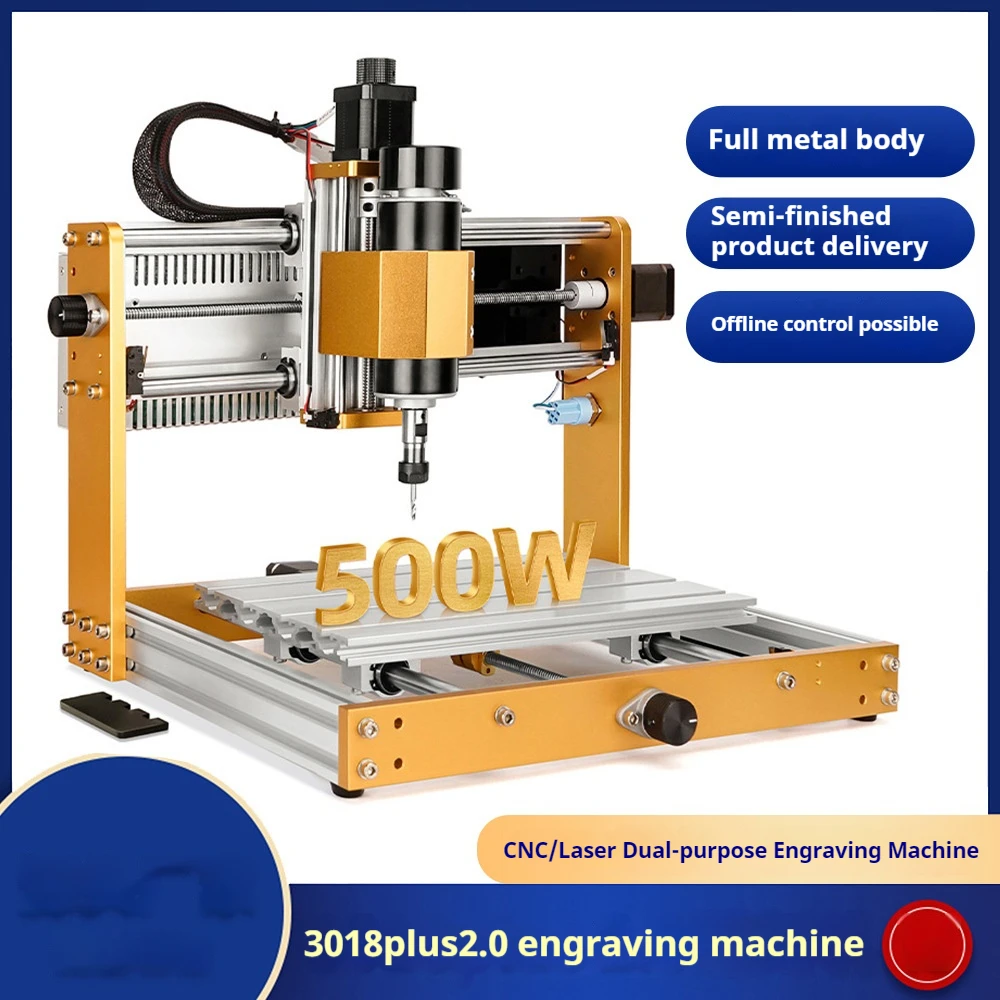 โลหะ CNC Mesin Grafir Laser 40W/80W 3-แกนเลเซอร์แกะสลัก CNC ไม้แกะสลักเครื่อง500W Spindle กรอบโลหะเต็ม