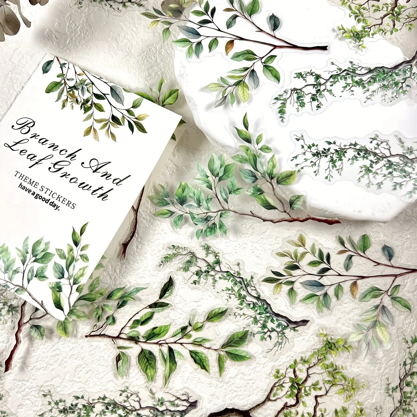 20 stks Plant bladeren PET Stickers Scrapbook Deco Sticker Label Dagboek Junk Journal Planner Materialen Creatief Briefpapier