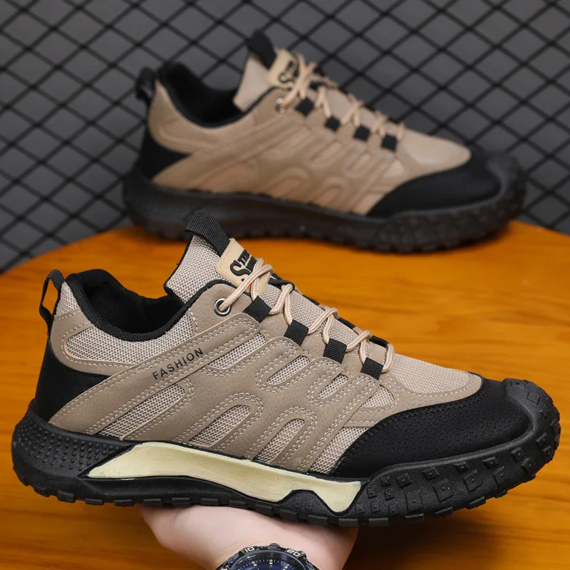 

Men's shoes with mesh, breathable casual sports shoes, outdoor travel lightweight hiking shoes and work safety shoes