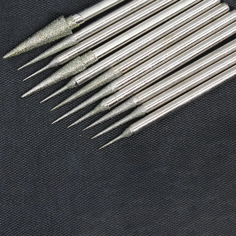 0.6~4mm Diamond Pointed Drill Bit 2.35 Shank Glass Jewelry Drilling Needle Carving Tools Hole Bore Drill Bits