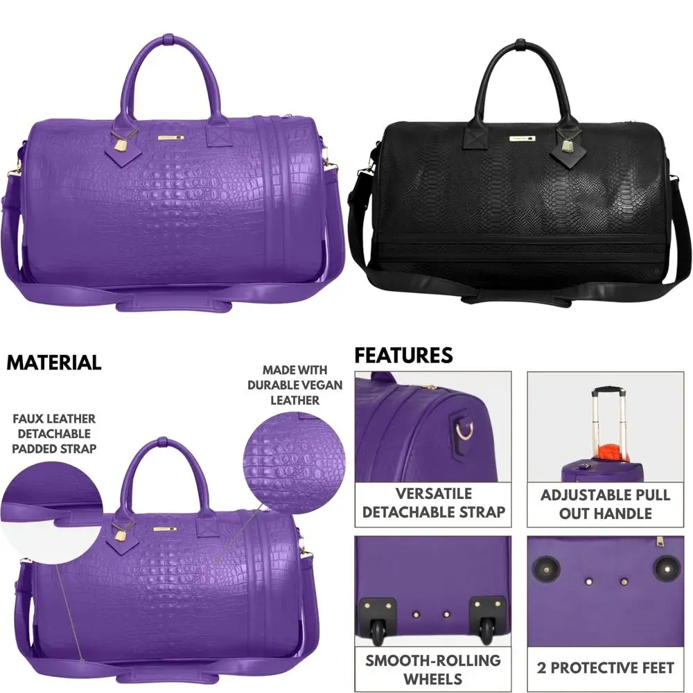 

Large Rolling Duffle Bag with Wheels, Carry-On Travel, Gym, Sports, Daily, Weekend Use, All-Purpose Luggage