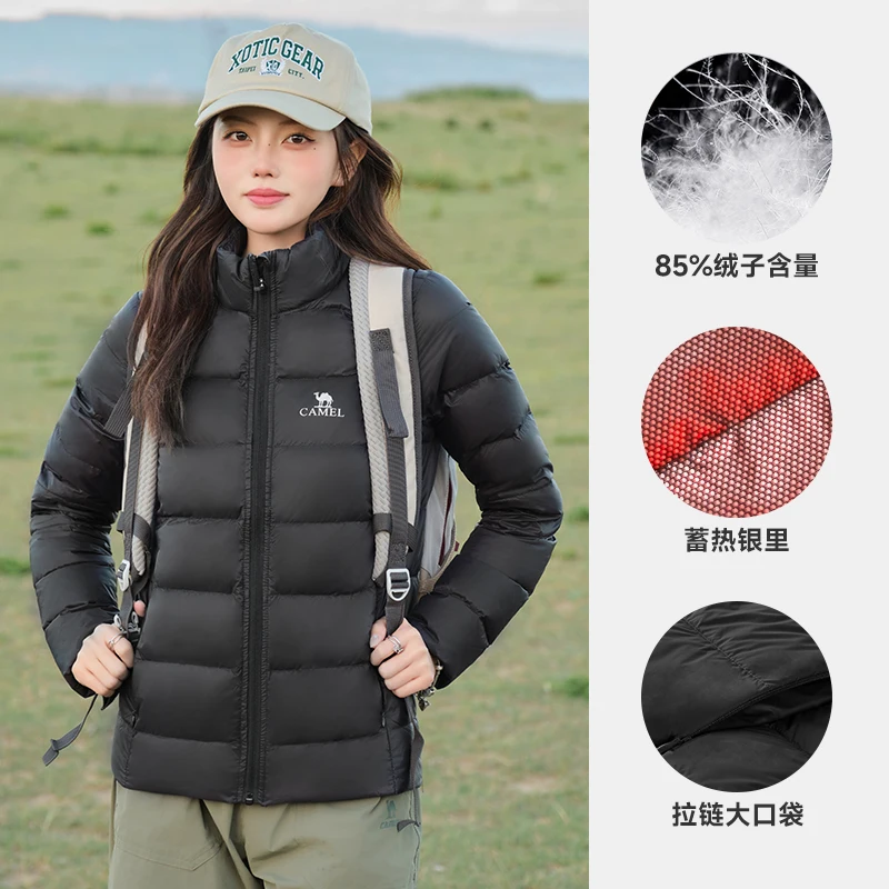 GOLDEN CAMEL Couple Sports Down Jackets Men Women Outdoor Hiking Warmth Casual Lightweight Trekking Short Jacket for Men Coats