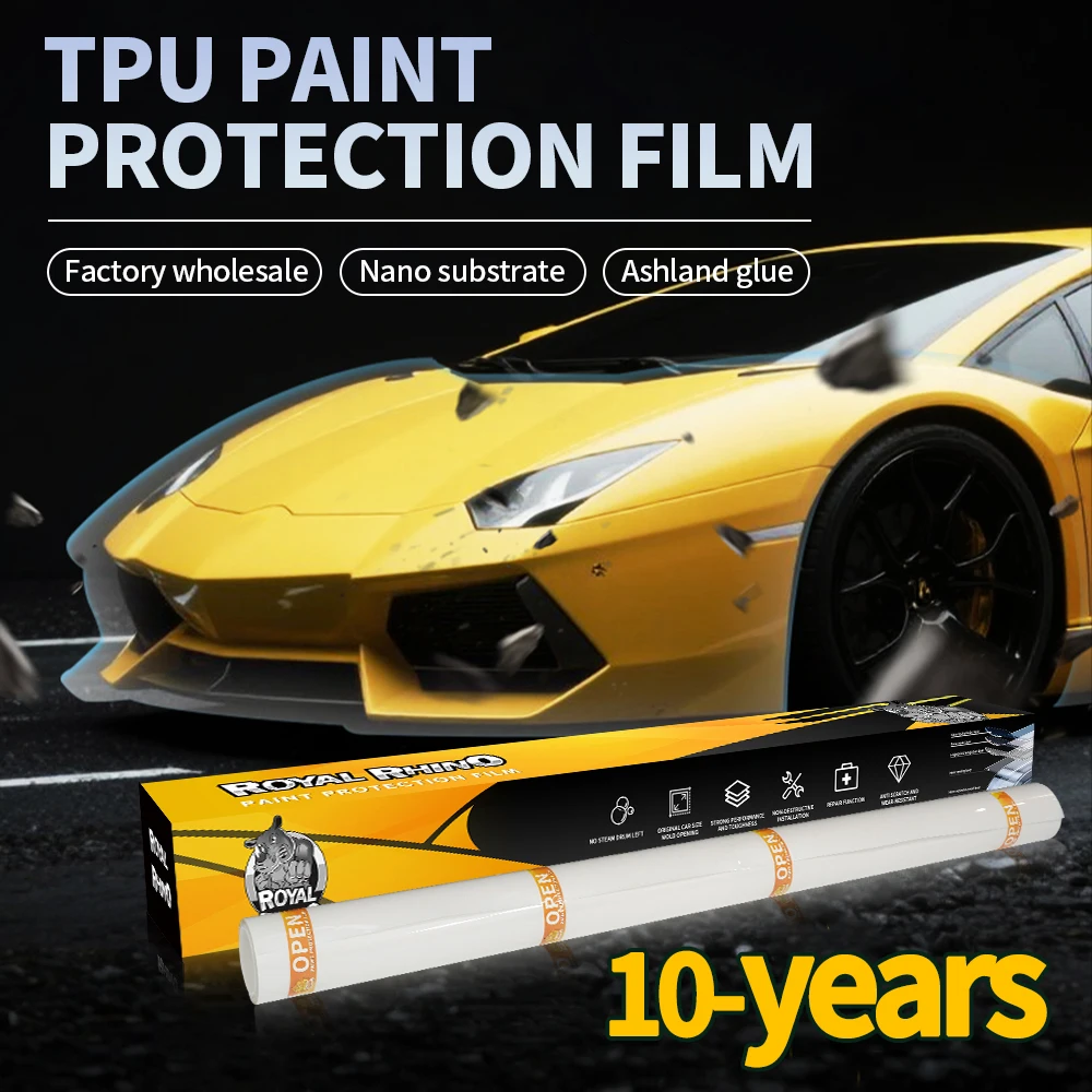 أعلى جودة 10 سنوات سيارة بولي TPU PPF 1.52X15m مكافحة اصفرار الشفاء الذاتي سيارة فيلم المضادة للخدش لمط طلاء السيارات طبقة حماية
