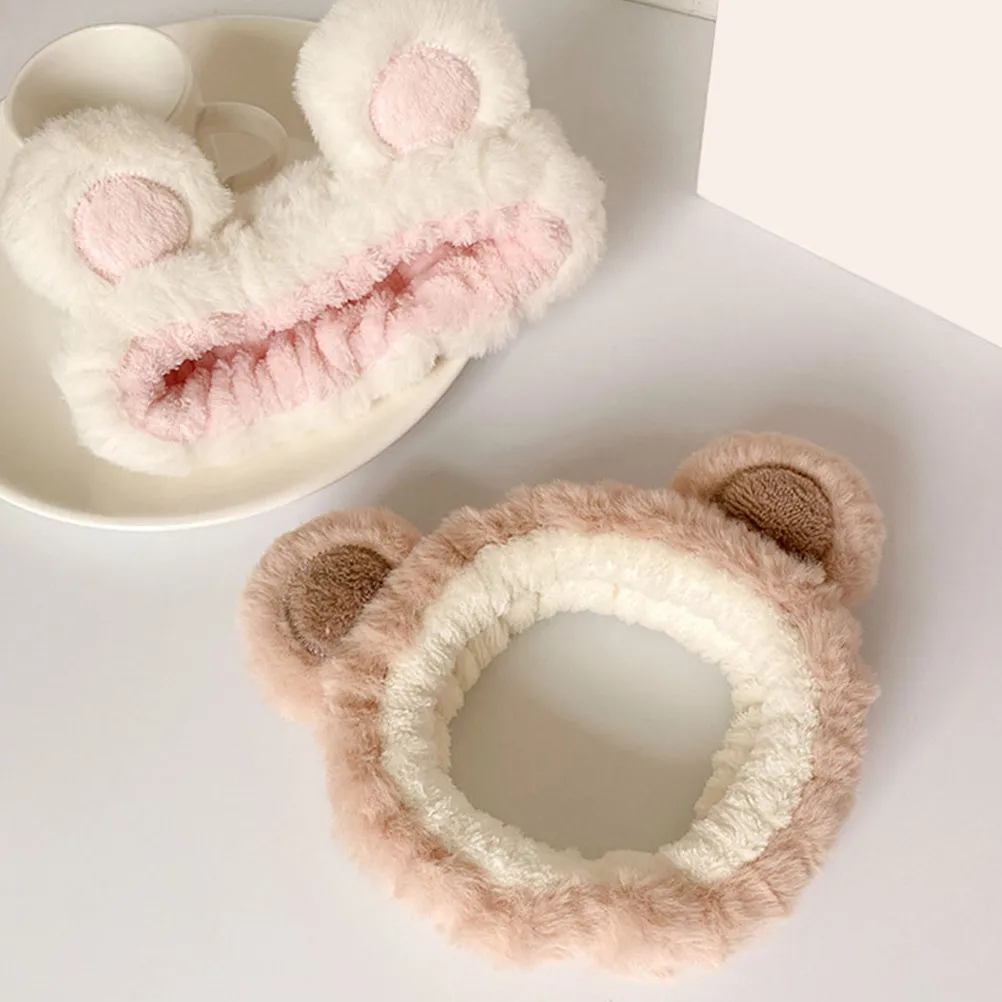 

2 шт. многоразовые повязки для волос с мультяшным принтом для женщин, для ухода за кожей, душа, спа-процедур, умывания, модный ободок для волос