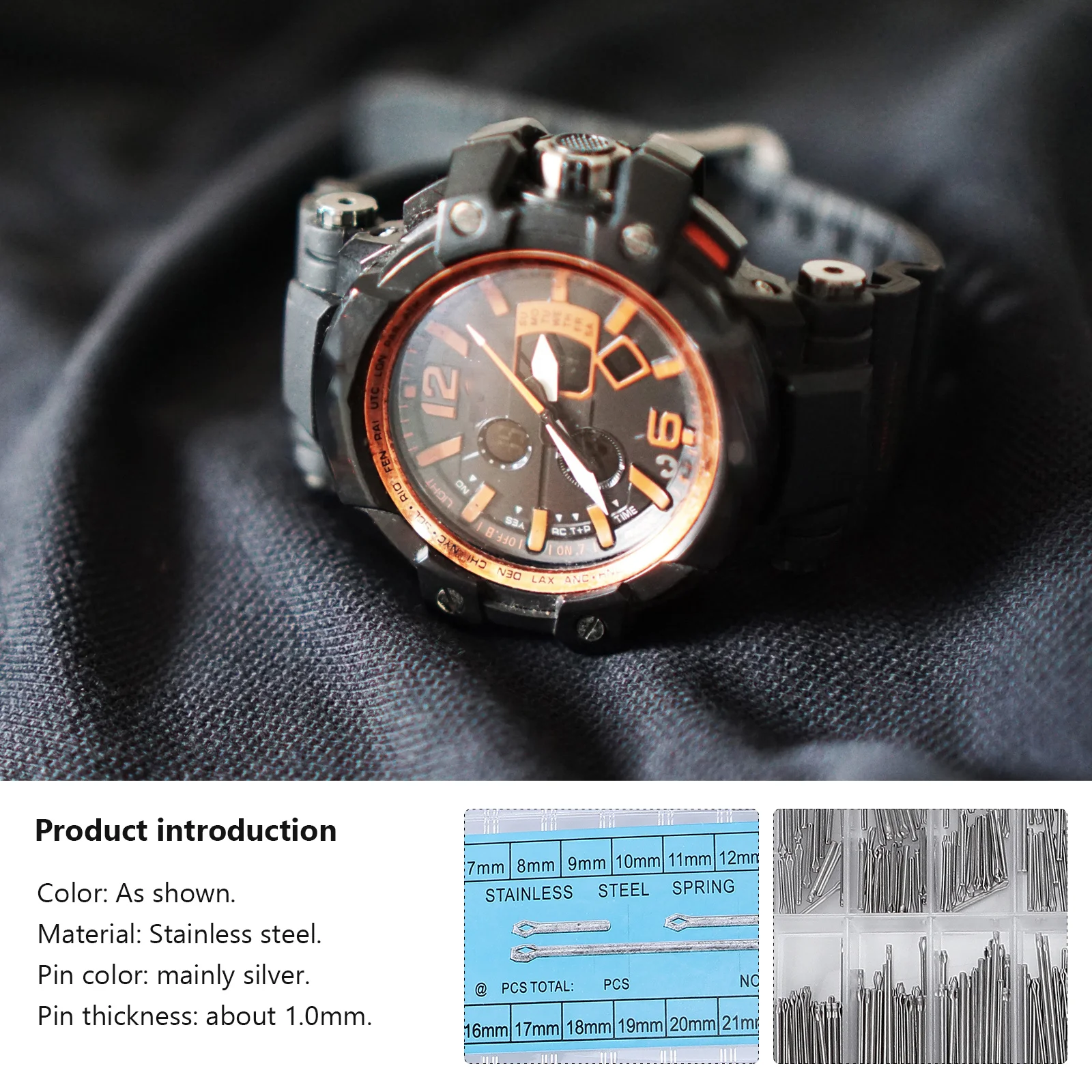 

360pcs Stainless Steel Band Link 18 Sizes 6Mm-23Mm Silver Spring Bars For Watch Repair Tool Jewelry Making Metal Watch Band Pin