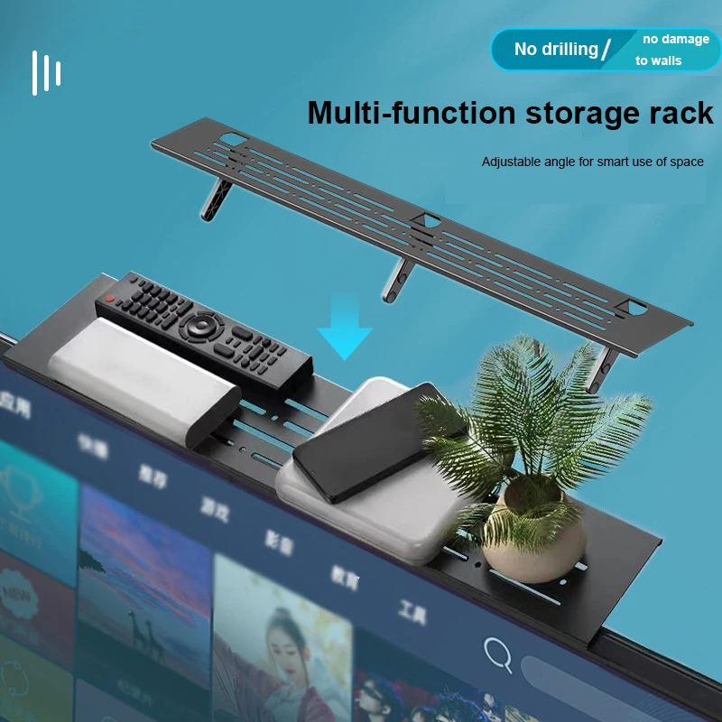 BEISHI Adjustable  Screen Top Shelf Holder TV Monitor Organizer Practical Home Storage Space utilization TV Set-Top Box Holder