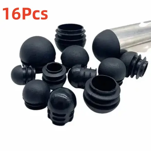 16Pcs 플라스틱 라운드 파이프 플러그 13-38mm 튜브 엔드 캡 미끄럼 방지 의자 다리 발 먼지 커버 바닥 보호대 패드 가구 액세서리