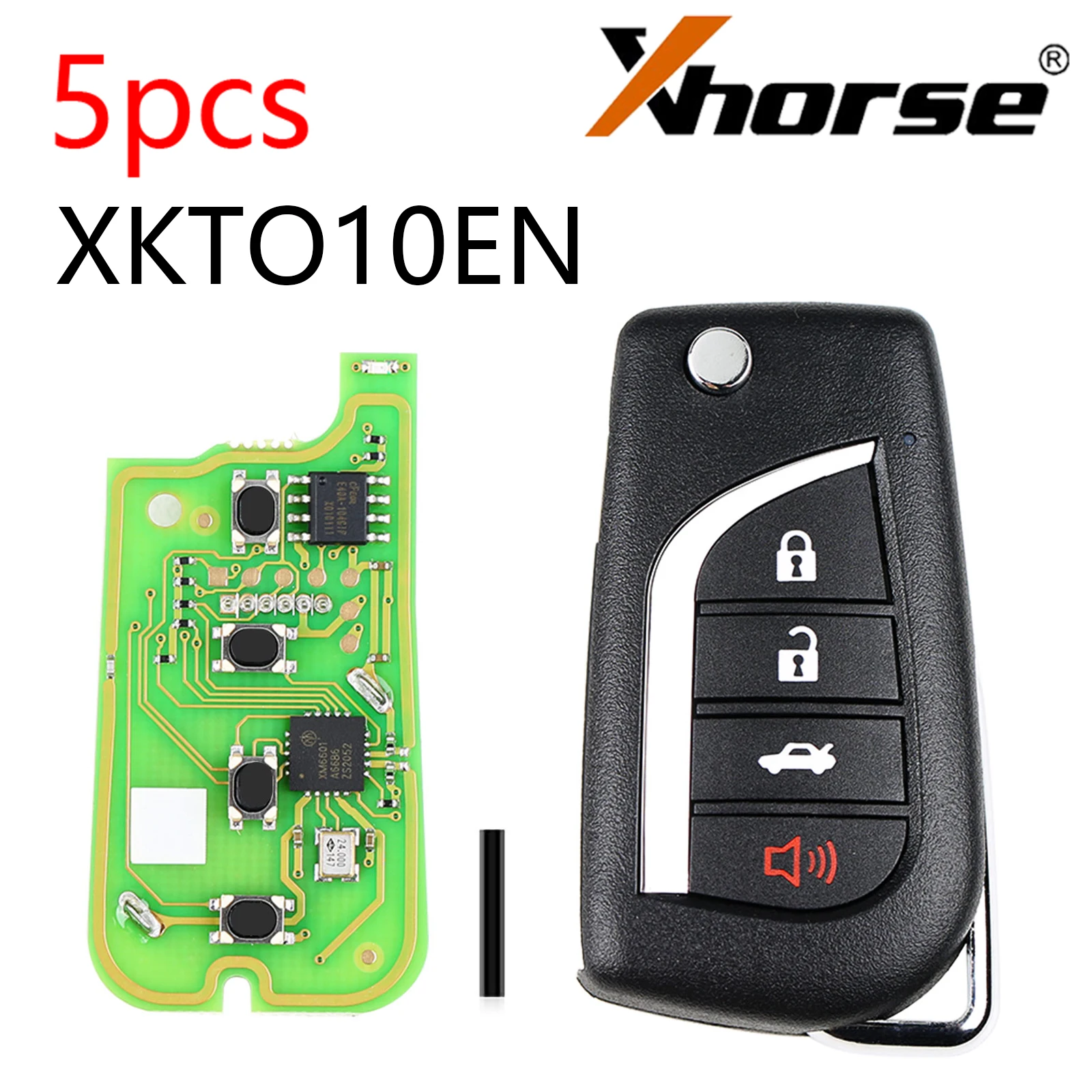 

Xhorse XKTO10EN Wired Universal Remote Key for Toyota Flip 4 Buttons English Version for VVDI VVDI2 KEY TOOL 5pcs/Lot