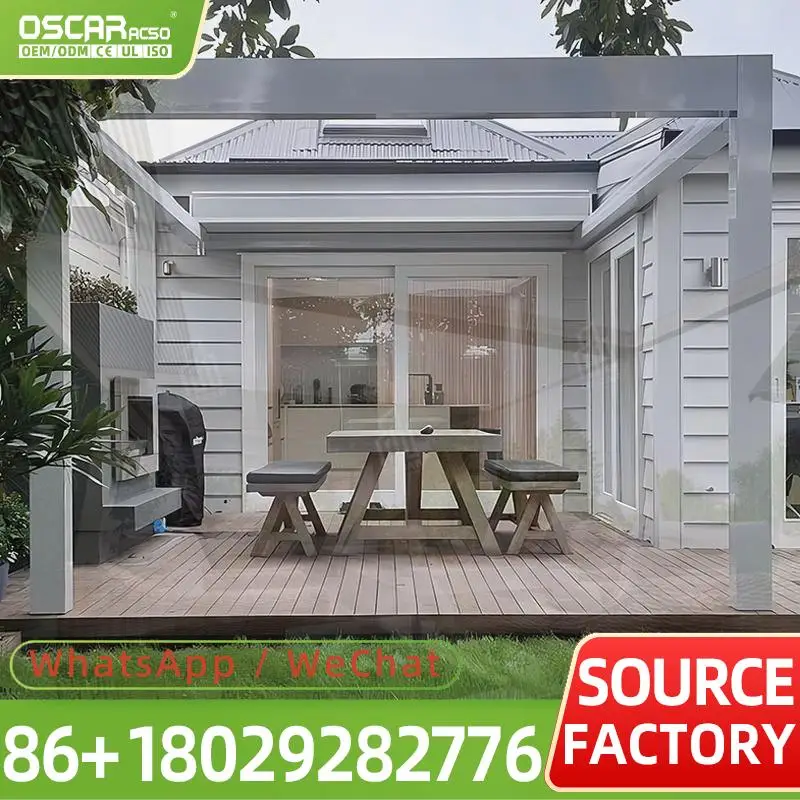 Assemble 10x20 Sun Shade Louver Roof Retractable Gazebo Bioclimatic Aluminum Structure for Garden Balcony Patio pergola