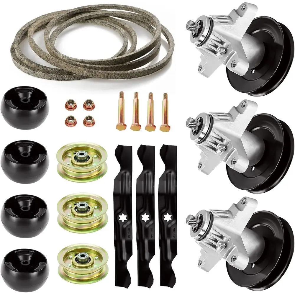 Cub Cadet RZT50/RZT50VT 50 Mäherdeck-Umbausatz: 3 Spindeln, 3 Klingen, Riemen und Riemenscheiben