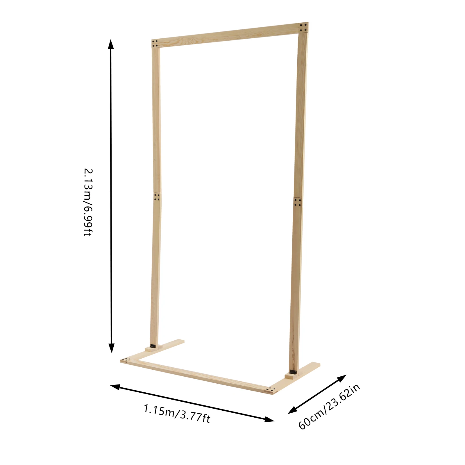 Arcos de boda independientes de Color madera, decoración de madera Rectangular para fiestas de boda y jardín, 115x60cm