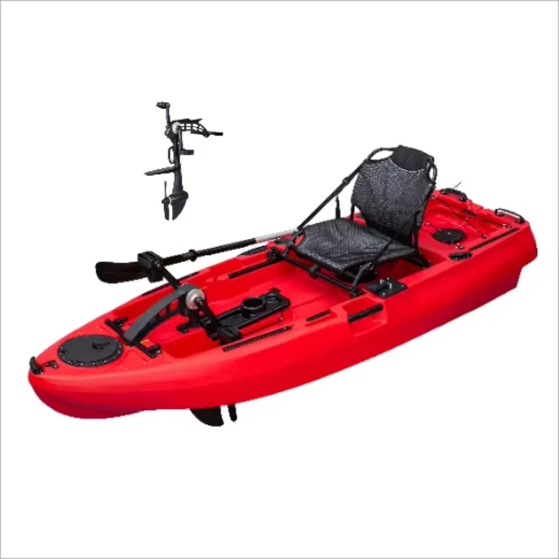 Compact 8 Ft Pedal Fishing Kayak With Rudder System Stable HDPE Body For Coastal Fishing Recreation And Family Fun