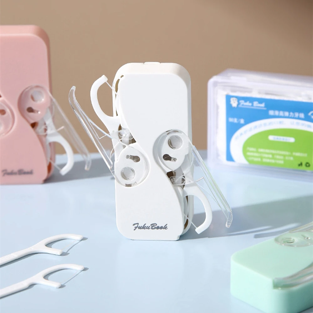 Dental Floss Stick Storage Dispenser Protable Toothpicks With Thread Holder Picks For Teeth Cleaning Tool Small Hilo Storage Box