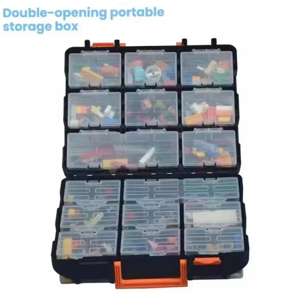 

Портативный ящик для хранения инструментов с 16 отделениями, съемный пластиковый кейс для эффективной организации хранения деталей оборудования