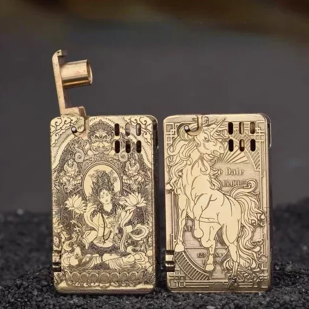 New Esperi CZ Version of The Brass Engraved Kerosine Lighter Creative One Key Ejection Ignition Men's High-grade Gift